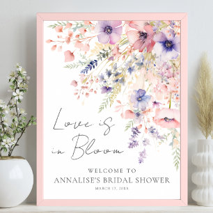 Wildflower Liefde in Bloei Bloemstuk Bruidsdouche Poster
