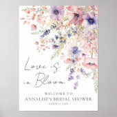 Wildflower Liefde in Bloei Bloemstuk Bruidsdouche Poster (Voorkant)