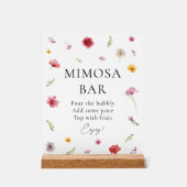 Wildflower Liefde in Bloei Bruidsfeest Mimosa Bar Acryl Bord (Voorkant)