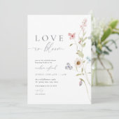 Wildflower Liefde in Bloom Bruidsdouche Uitnodigin Kaart (Staand voorkant)
