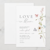 Wildflower Liefde in Bloom Bruidsdouche Uitnodigin Kaart (Voorkant / Achterkant)