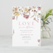 Wildflower Liefde in Bloom Bruidsdouche Uitnodigin Kaart (Staand voorkant)