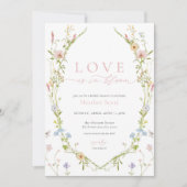 Wildflower Liefde in Bloom Bruidsdouche Uitnodigin Kaart (Voorkant)