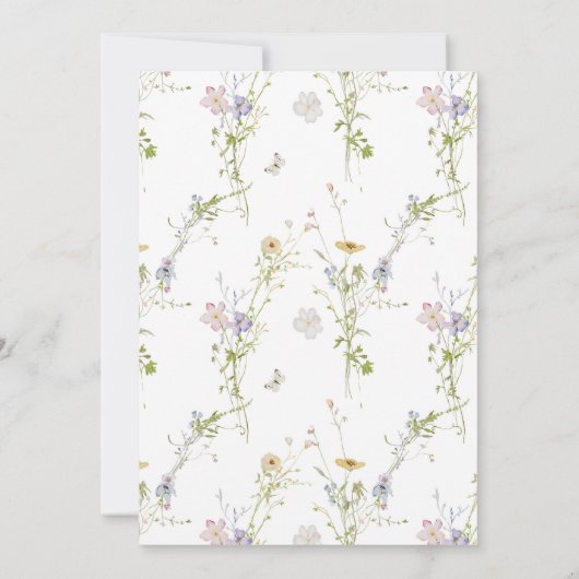 Wildflower Liefde in Bloom Bruidsdouche Uitnodigin Kaart (Achterkant)