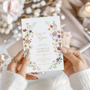 Wildflower Liefde in Bloom Bruidsdouche Uitnodigin Kaart