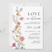 Wildflower Liefde in Bloom Bruidsdouche Uitnodigin Kaart (Voorkant)