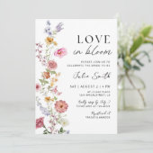 Wildflower Liefde in Bloom Bruidsdouche Uitnodigin Kaart (Staand voorkant)