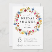 Wildflower Liefde in Bloom Patroon Terug Douche Kaart (Voorkant)