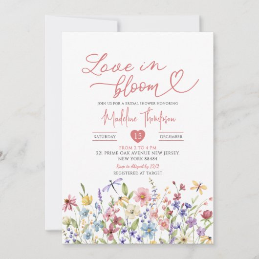 Wildflower Liefde in Bloom Vrijgezellenfeest Kaart (Voorkant)