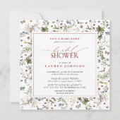 Wildflower liefde is besachtig rood Vrijgezellenfe Kaart (Voorkant)