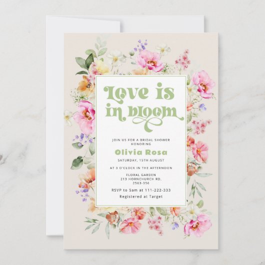 Wildflower Liefde is in bloei vrijgezellenfeest Kaart (Voorkant)