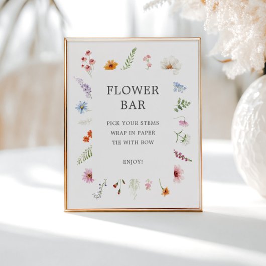 Wildflower Lijst Bloemenbalkteken Poster