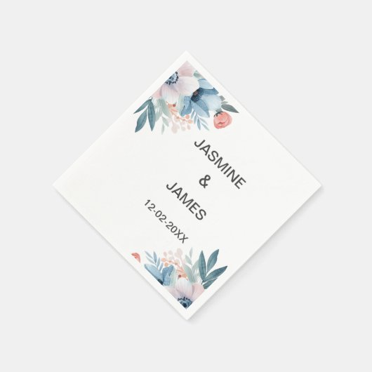 Wildflower Lijst bruiloft servetten (Hoek)