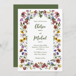 Wildflower Lijst Rustic Boho Wedding Kaart
