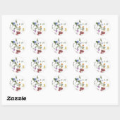 Wildflower Lijst Rustic Boho Wedding Ronde Sticker (Vel)