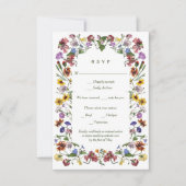Wildflower Lijst Rustic Boho Wedding RSVP Kaartje (Voorkant)