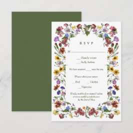 Wildflower Lijst Rustic Boho Wedding RSVP Kaartje