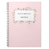 Wildflower lijst Verfijnd bloemenblush Design Notitieboek (Voorkant)