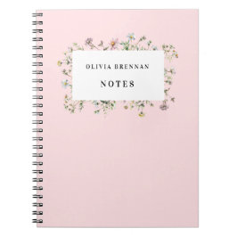Wildflower lijst Verfijnd bloemenblush Design Notitieboek