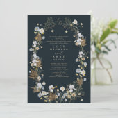 Wildflower Lijst Weddenschap Kaart (Staand voorkant)