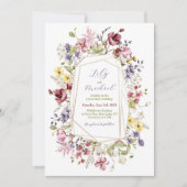 Wildflower Lijst Weddenschap Kaart (Voorkant)