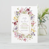 Wildflower Lijst Weddenschap Kaart (Staand voorkant)