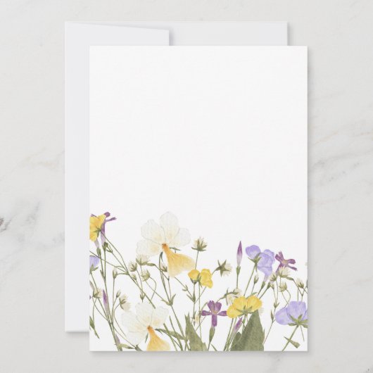 Wildflower Lila bruiloft Kaart (Achterkant)