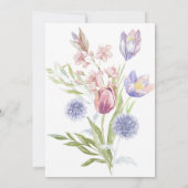 Wildflower Lila bruiloft Kaart (Achterkant)