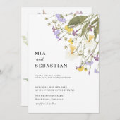 Wildflower Lila bruiloft Kaart (Voorkant / Achterkant)