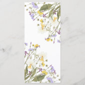 Wildflower Lila bruiloft Menu (Achterkant)