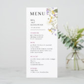 Wildflower Lila bruiloft Menu (Staand voorkant)