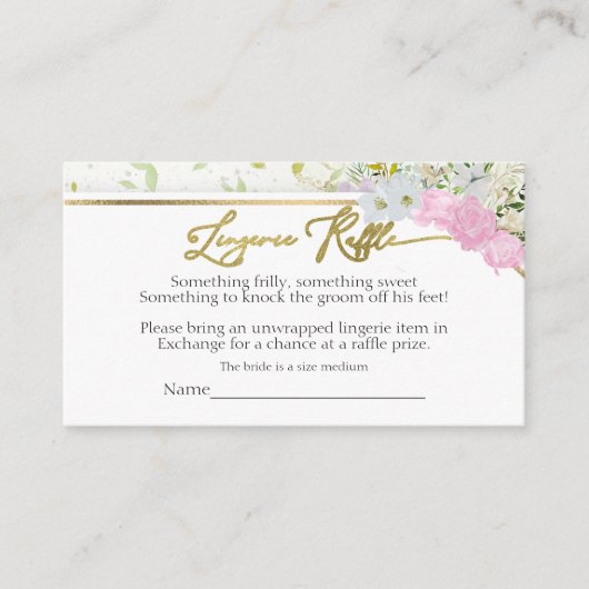 Wildflower Lingerie Raffle Vrijgezellenfeest Informatiekaartje (Voorkant)
