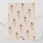 Wildflower Lingerie Shower Rustic Roos Gold Folie Uitnodiging (Achterkant)