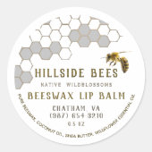 Wildflower Lip Balm Label met Honingraat & Bijen (Voorkant)