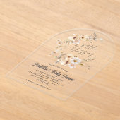 Wildflower Little Blessing Baby shower Acryl Uitnodigingen (Laagn)