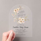 Wildflower Little Blessing Baby shower Acryl Uitnodigingen (Insitu (Draagbaar))