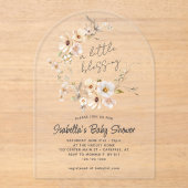 Wildflower Little Blessing Baby shower Acryl Uitnodigingen (Voorkant)