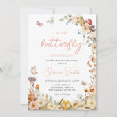 Wildflower Little Butterfly Baby shower Kaart (Voorkant)