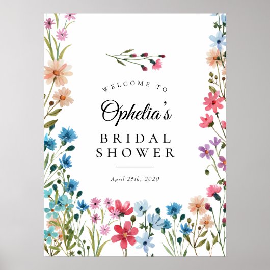 Wildflower Love Bloom Vrijgezellenfeest Welkomstbo Poster (Voorkant)
