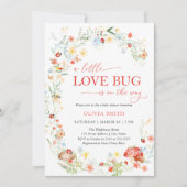 Wildflower Love Bug Baby shower Kaart (Voorkant)