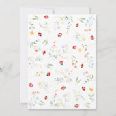 Wildflower Love Bug Baby shower Kaart (Achterkant)
