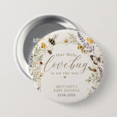 Wildflower Love Bug Baby Shower Ronde Button 7,6 Cm (Voorkant /achterkant)