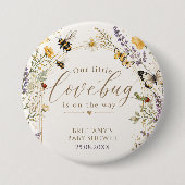 Wildflower Love Bug Baby Shower Ronde Button 7,6 Cm (Voorkant)