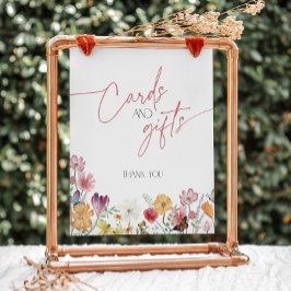 Wildflower Love in Bloom Butterfly Kaarten en gesc Reclamebord Met Voetstuk