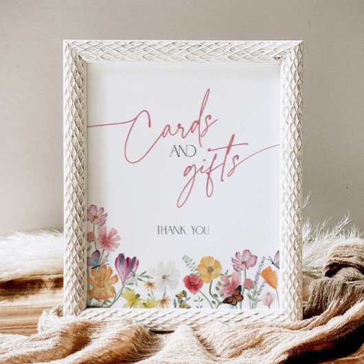 Wildflower Love in Bloom Butterfly Kaarten en gesc Reclamebord Met Voetstuk