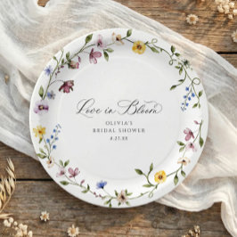 Wildflower Love in Bloom Floral Bridal Shower Papieren Bordje