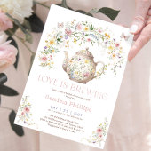 Wildflower Love is Brewing Tea Party Vrijgezellenf Kaart
