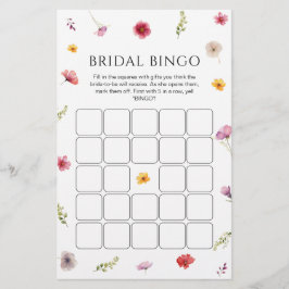 Wildflower Love is een bloeiende bruids bingo spel