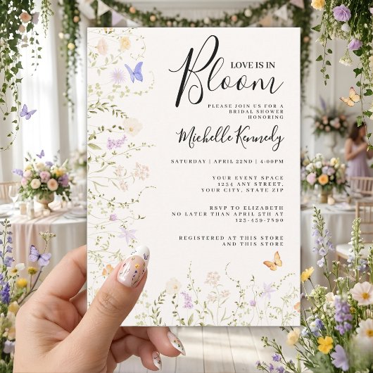 Wildflower Love Is In Bloom Bridal Shower Kaart