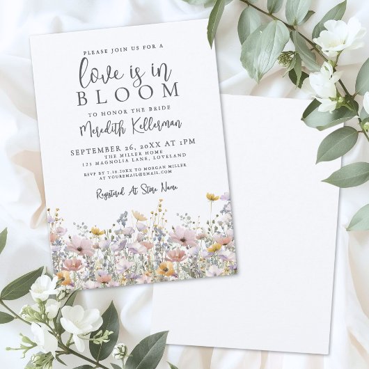 Wildflower Love Is In Bloom Bruidsfeest Kaart